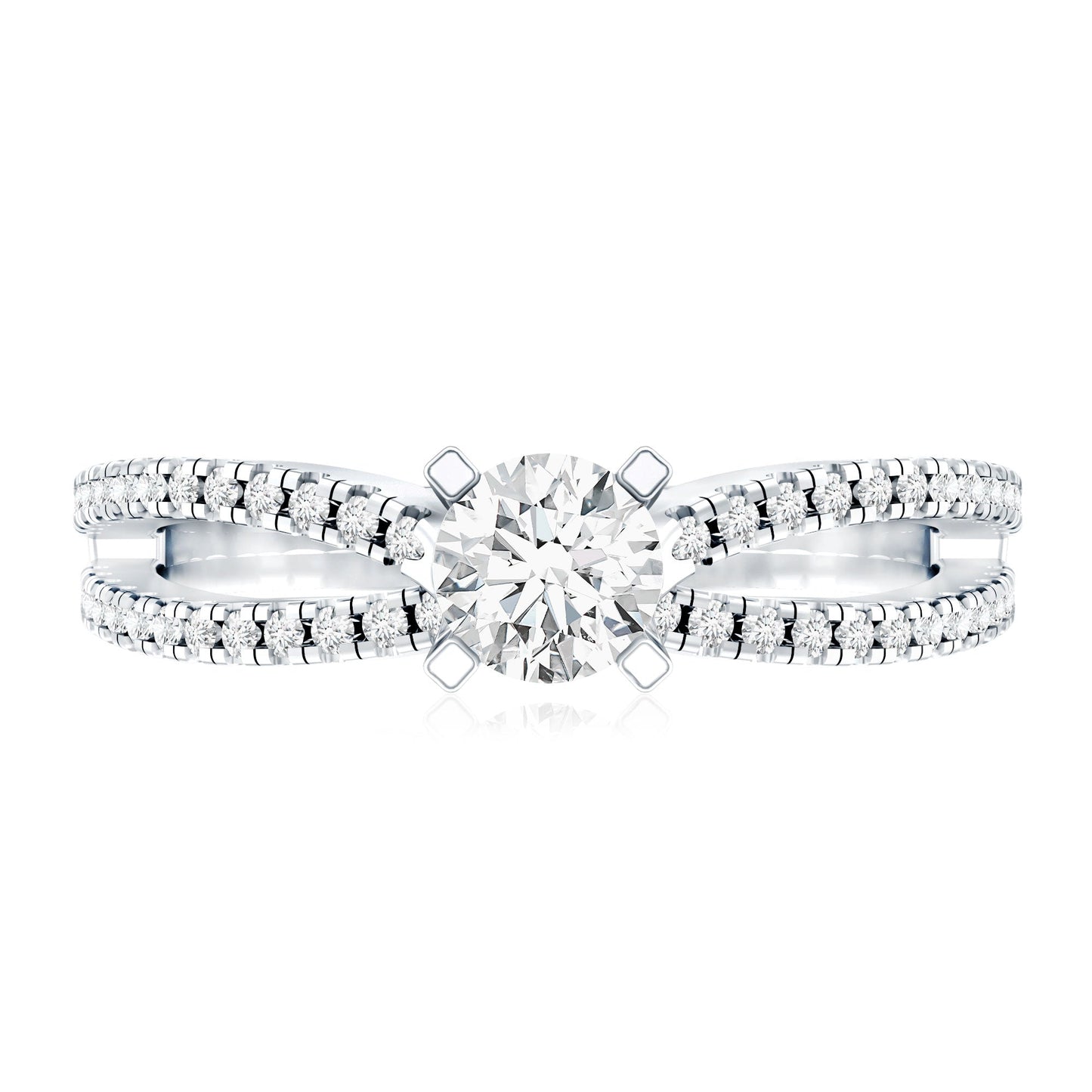 Solitaire Lab Grown Diamond Split Shank Engagement Ring