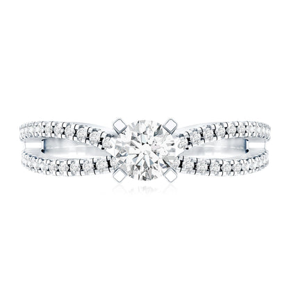 Solitaire Lab Grown Diamond Split Shank Engagement Ring