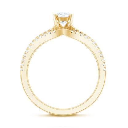 Solitaire Lab Grown Diamond Split Shank Engagement Ring