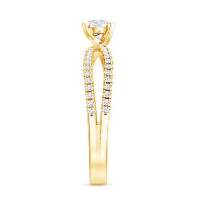 Solitaire Lab Grown Diamond Split Shank Engagement Ring