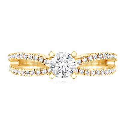 Solitaire Lab Grown Diamond Split Shank Engagement Ring