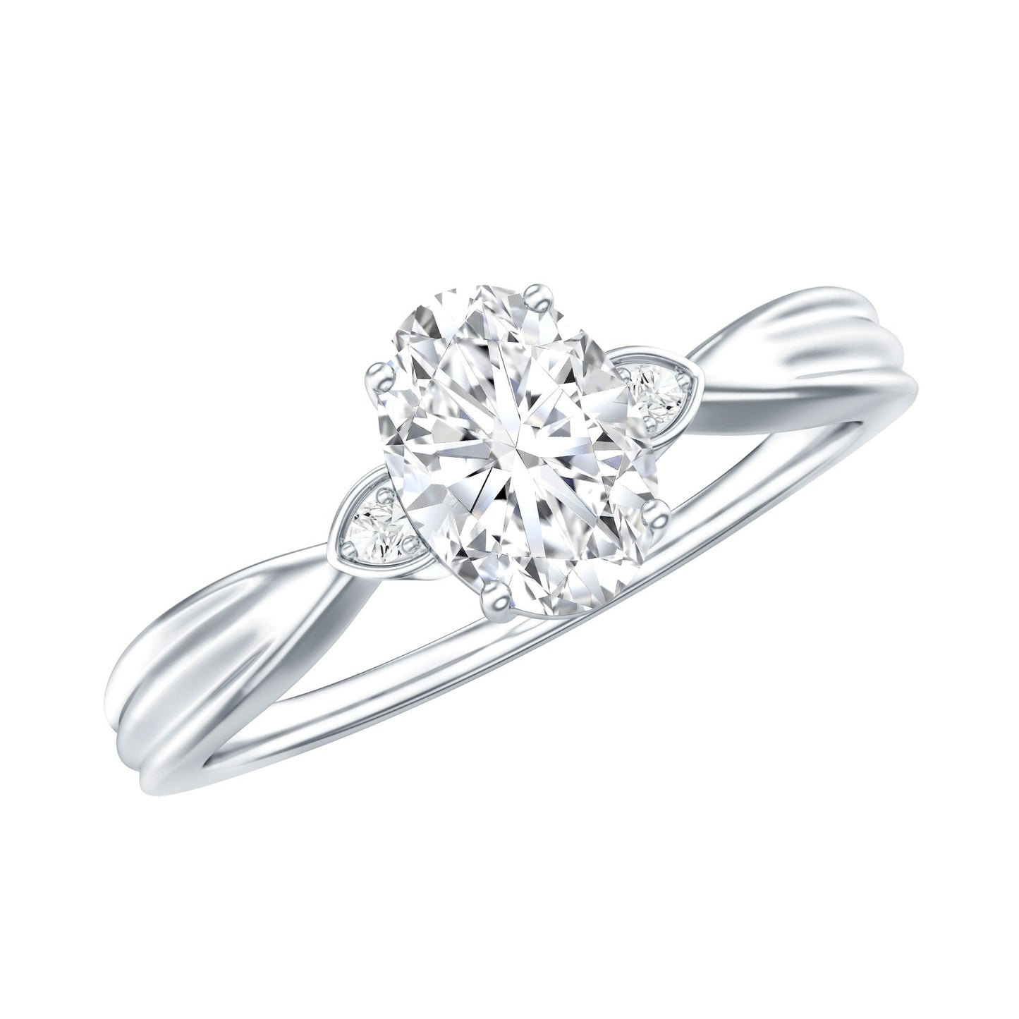 Oval Lab Grown Diamond Simple Solitaire Ring