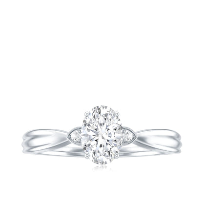 Oval Lab Grown Diamond Simple Solitaire Ring