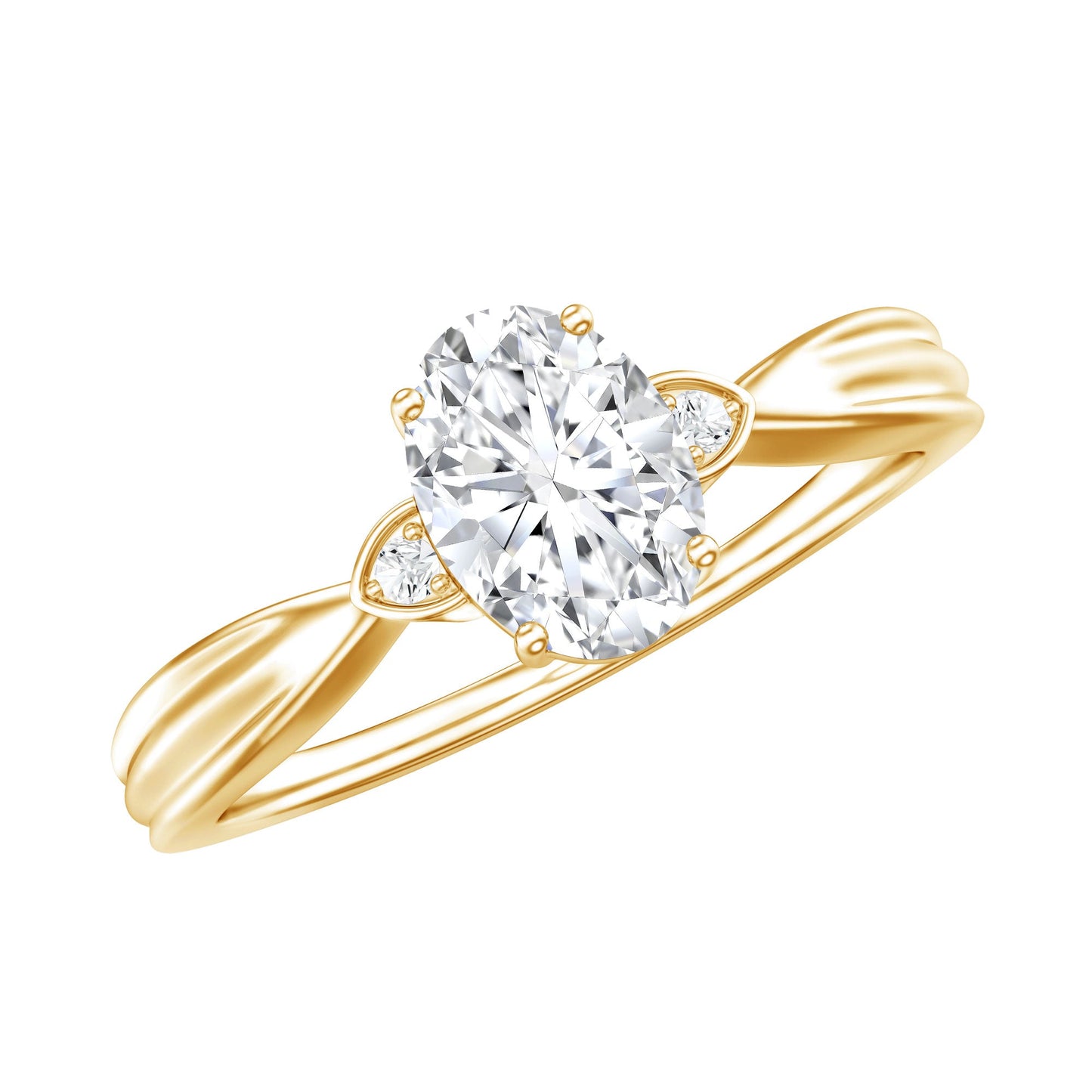 Oval Lab Grown Diamond Simple Solitaire Ring