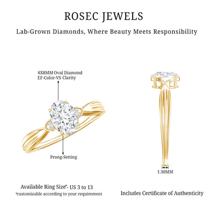 Oval Lab Grown Diamond Simple Solitaire Ring
