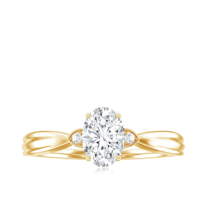 Oval Lab Grown Diamond Simple Solitaire Ring