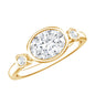 Bezel Set Oval Lab Grown Diamond East West Engagement Ring