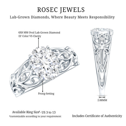 Antique Style Lab Grown Diamond Solitaire Engagement Ring