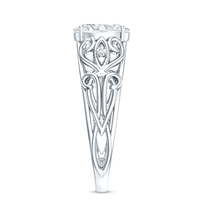 Antique Style Lab Grown Diamond Solitaire Engagement Ring