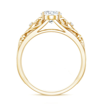 Antique Style Lab Grown Diamond Solitaire Engagement Ring