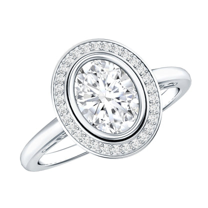 Classic Lab Grown Diamond Engagement Ring with Halo