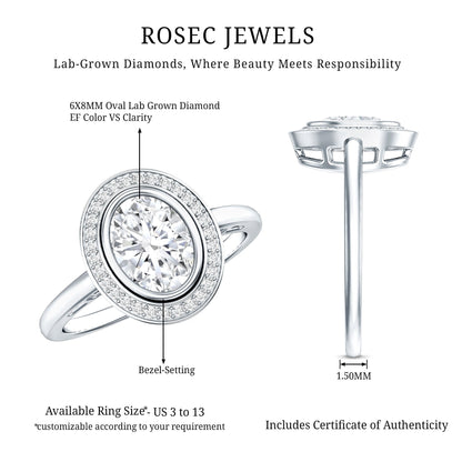Classic Lab Grown Diamond Engagement Ring with Halo