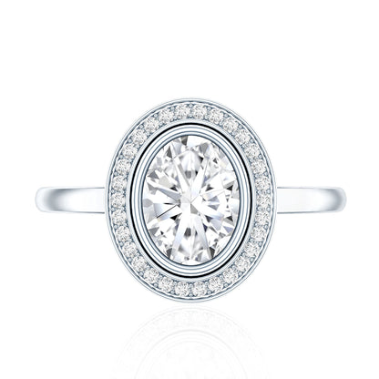 Classic Lab Grown Diamond Engagement Ring with Halo