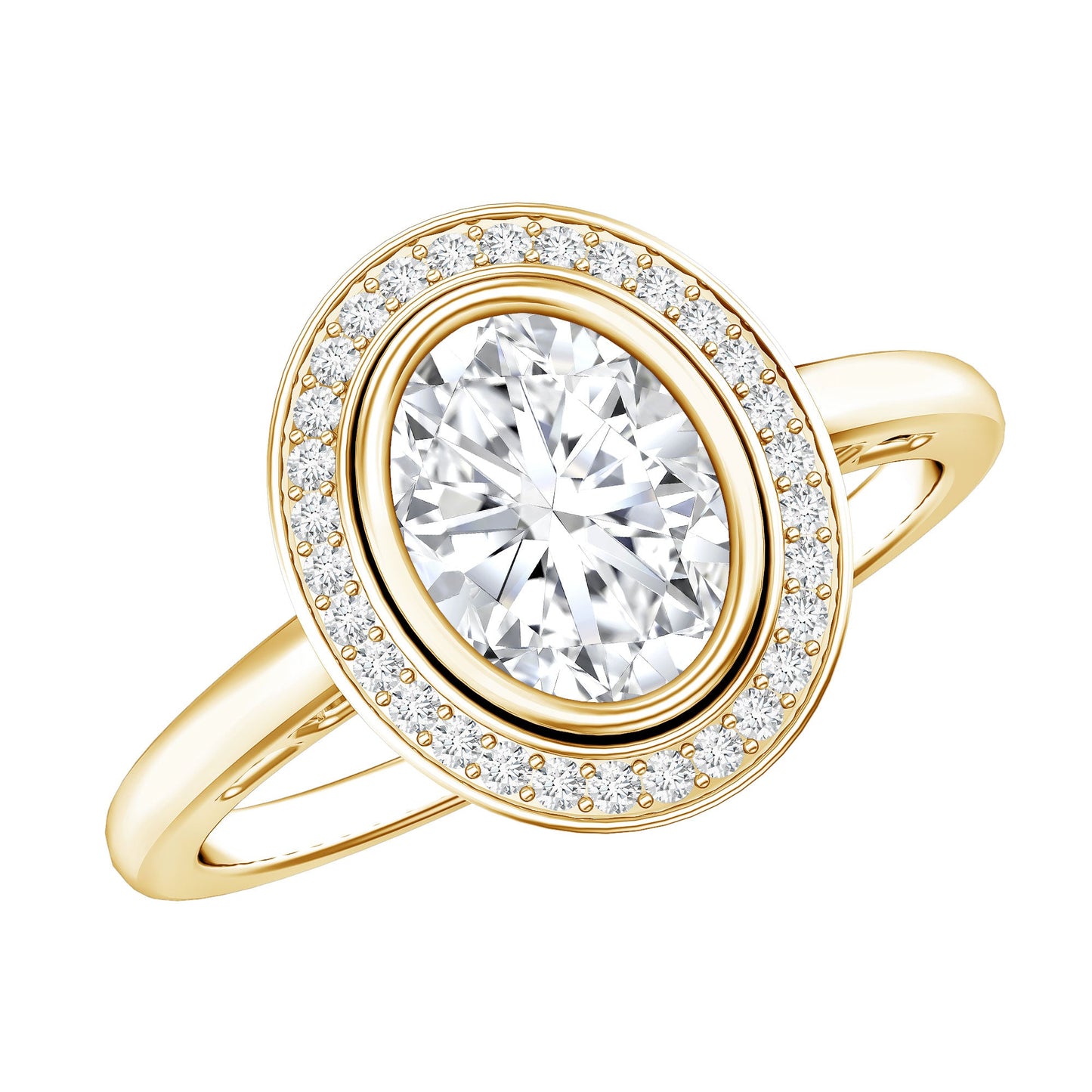 Classic Lab Grown Diamond Engagement Ring with Halo