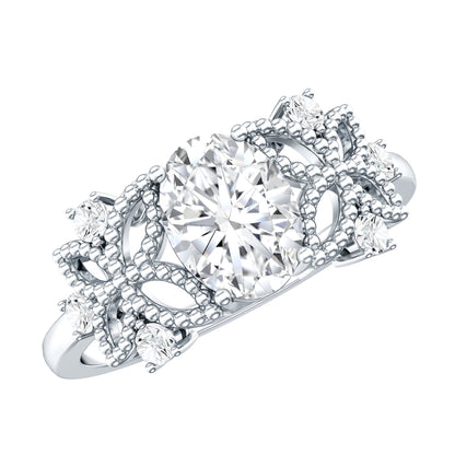 Nature Inspired Lab Grown Diamond Solitaire Engagement Ring