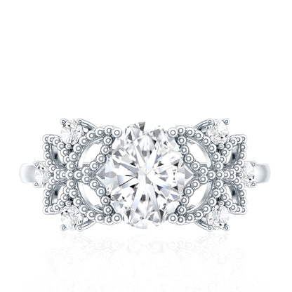 Nature Inspired Lab Grown Diamond Solitaire Engagement Ring