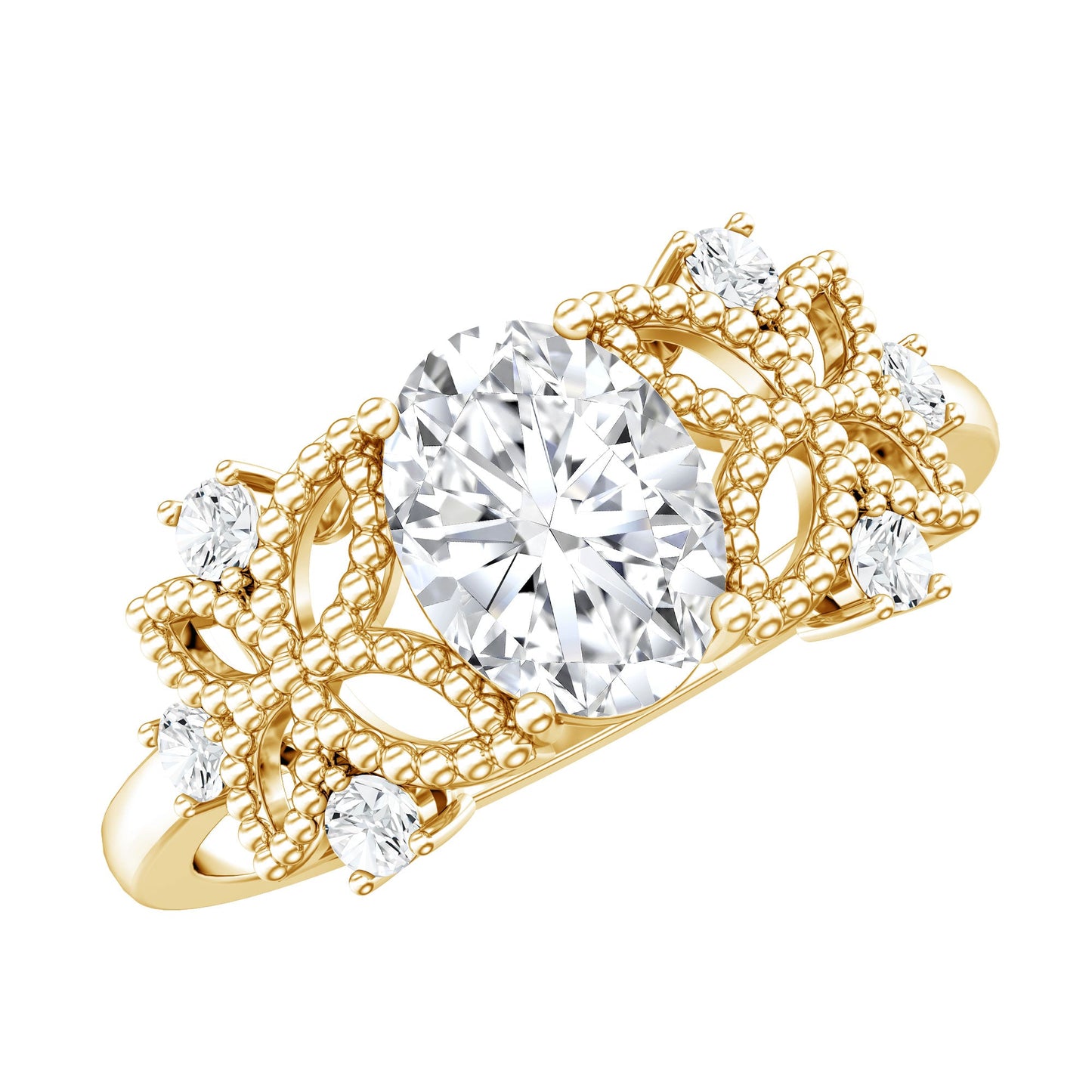 Nature Inspired Lab Grown Diamond Solitaire Engagement Ring
