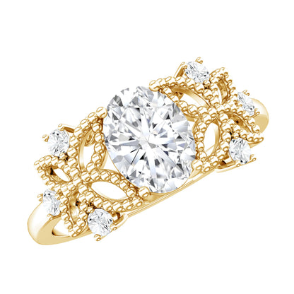 Nature Inspired Lab Grown Diamond Solitaire Engagement Ring