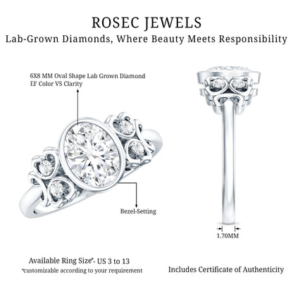 Classic Oval Lab Grown Diamond Solitaire Engagement Ring