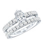 Minimal Pear Shape Lab Grown Diamond Wedding Ring Set