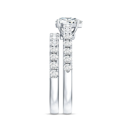 Minimal Pear Shape Lab Grown Diamond Wedding Ring Set