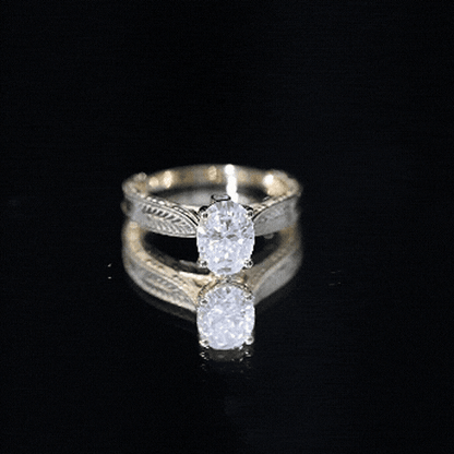 Claw Set Oval Shape Lab Grown Diamond Solitaire Engagement Ring