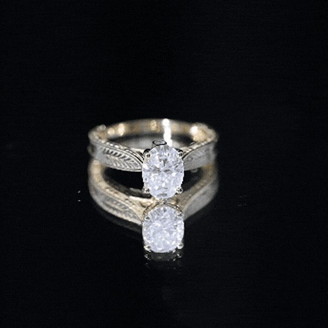 Claw Set Oval Shape Lab Grown Diamond Solitaire Engagement Ring