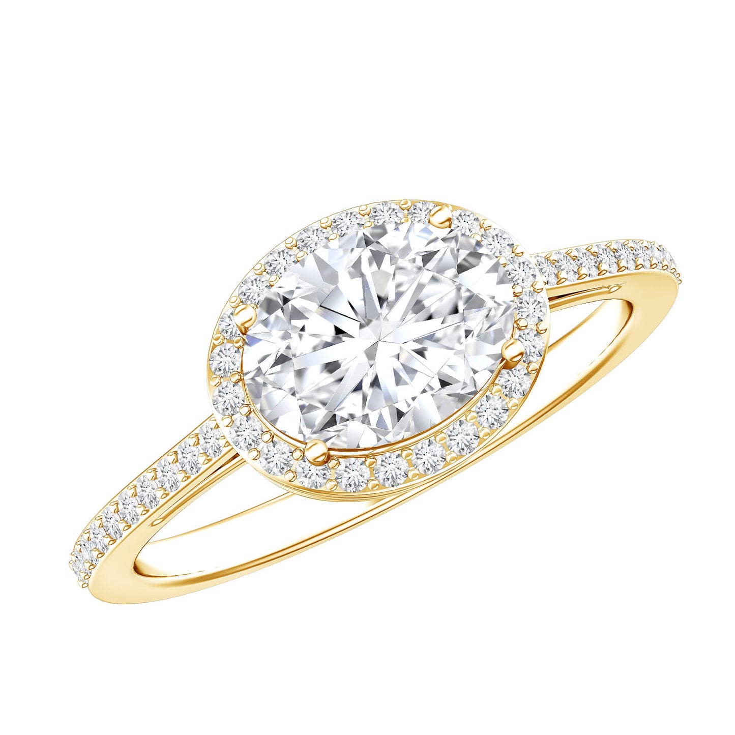 Oval Shape Lab Grown Diamond Engagement Ring with Halo