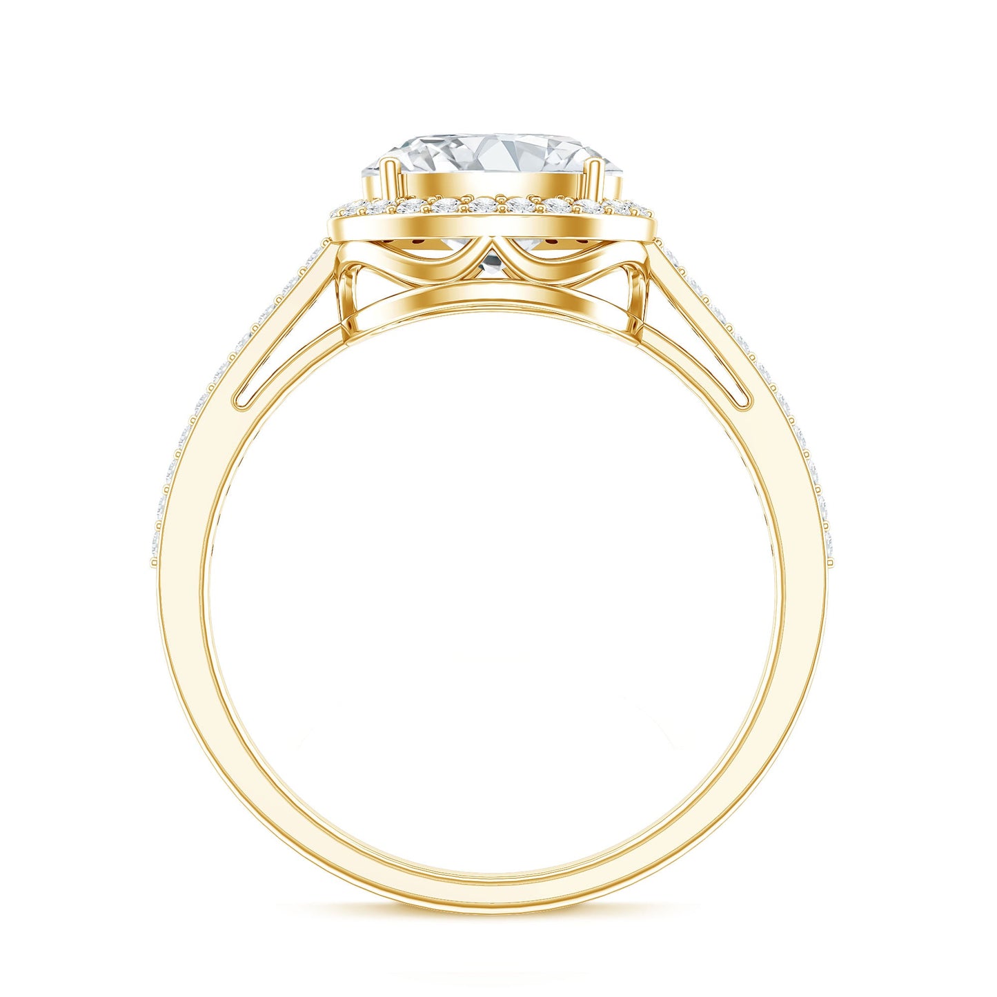 Oval Shape Lab Grown Diamond Engagement Ring with Halo