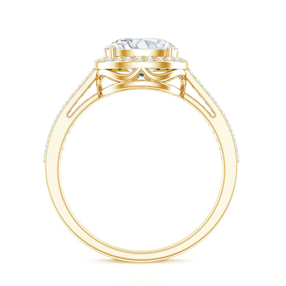 Oval Shape Lab Grown Diamond Engagement Ring with Halo