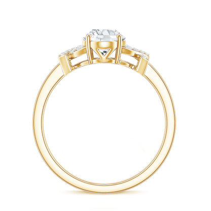 Oval Shape Lab Grown Diamond Solitaire Ring in Split Shank
