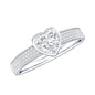 Heart Shape Lab Grown Diamond Solitaire Ring with Side Stones