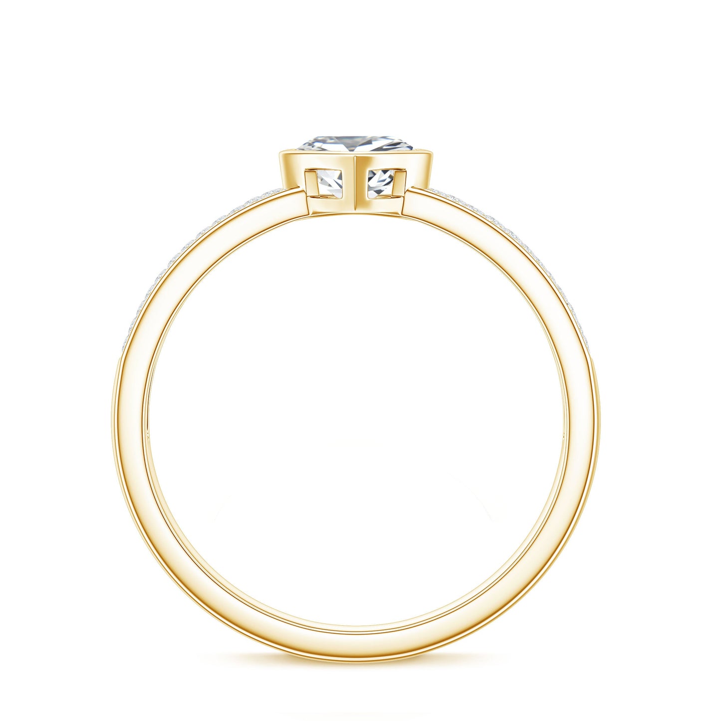 Heart Shape Lab Grown Diamond Solitaire Ring with Side Stones