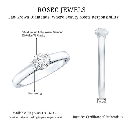 Minimal Lab Grown Diamond Solitaire Ring