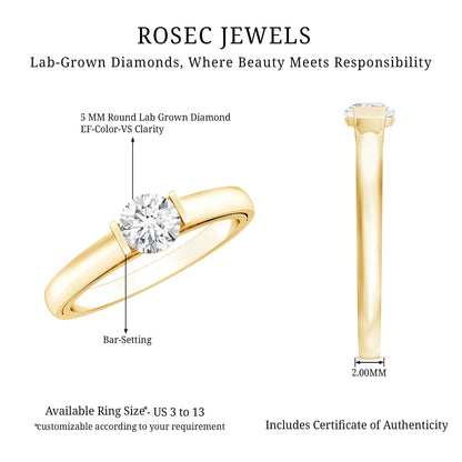 Minimal Lab Grown Diamond Solitaire Ring