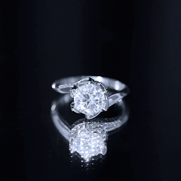 2 Carat Moissanite Floral Engagement Ring with Bypass Shank
