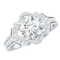 Certified 2 Carat Round Cut Moissanite Antique Engagement Ring