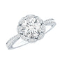 Certified Moissanite Designer Halo Engagement Ring in Gold Plated Silver
