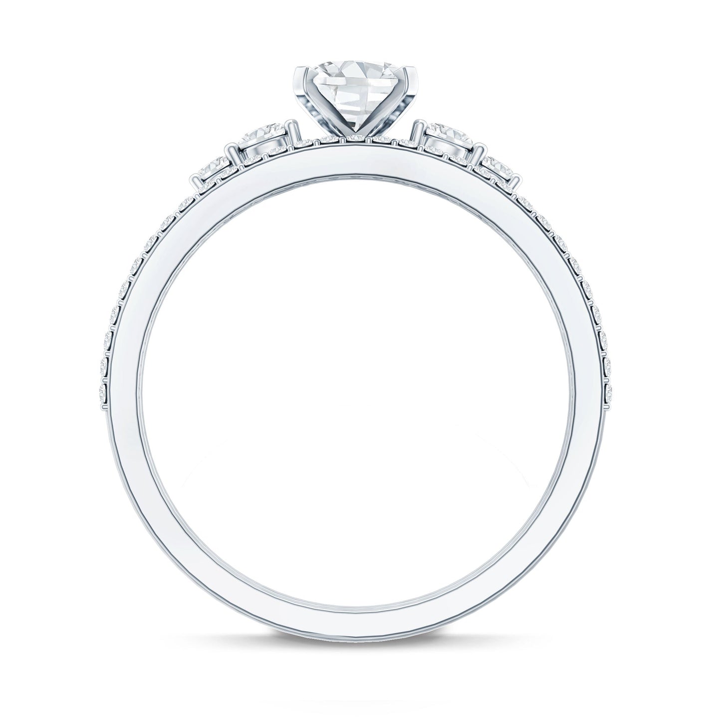 Certified Moissanite Designer Halo Engagement Ring in Gold Plated Silver
