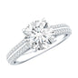 Womens 2 Carat Moissanite Engagement Ring with Side Stones