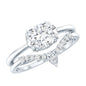 1.2 Carat Oval Shaped Moissanite East West Engagement Ring with Band