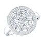 Sterling Silver Moissanite Cluster Engagement Ring for Women