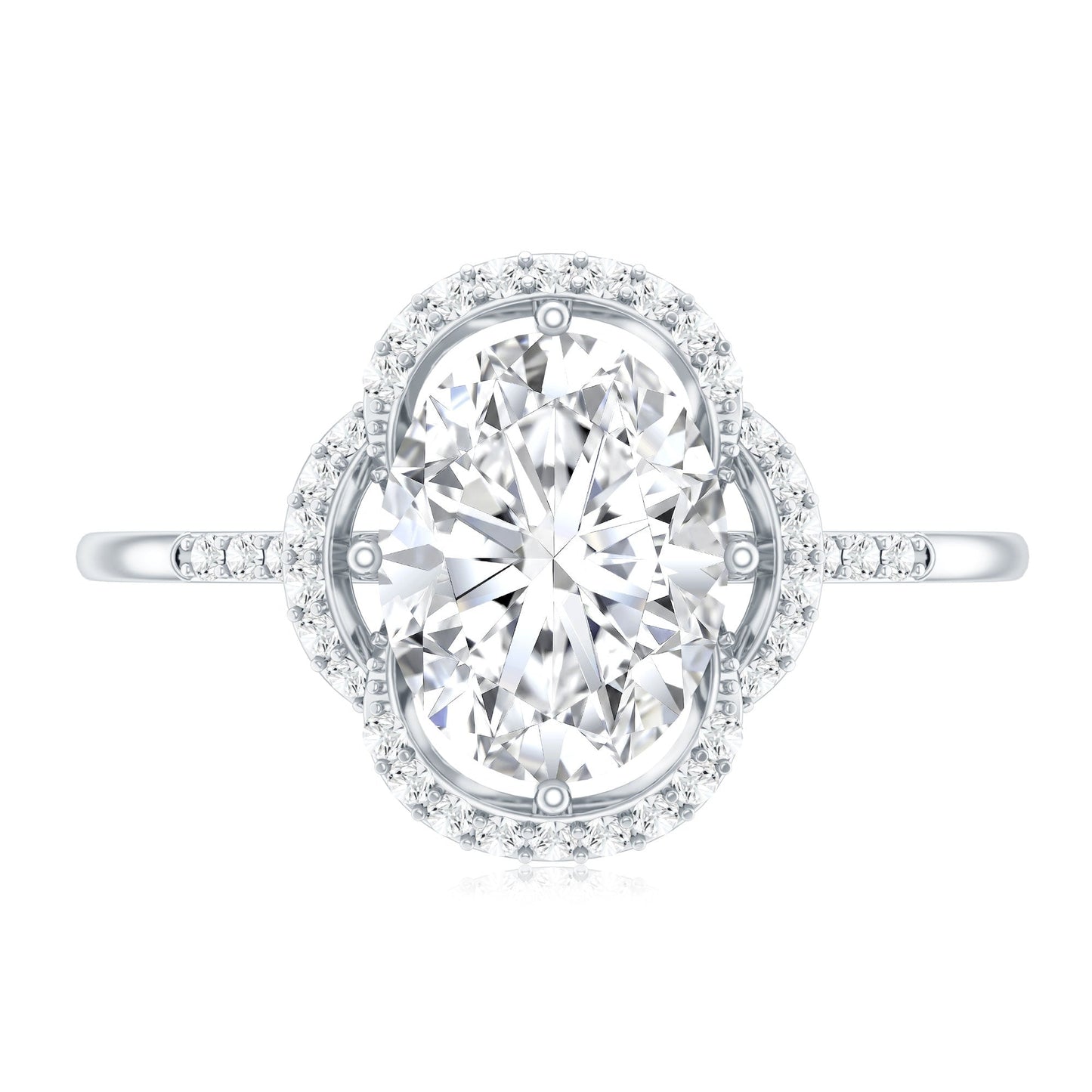 Certified 2 Carat Moissanite Vintage Inspired Engagement Ring in Silver