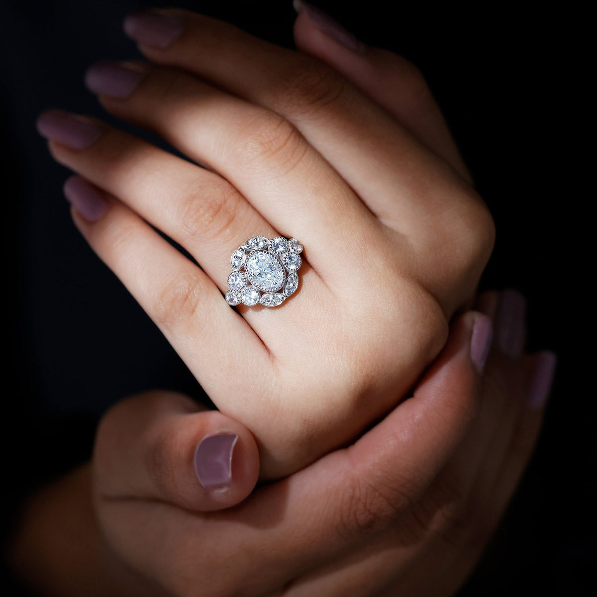 Certified 1.2 Carat Oval Moissanite Statement Engagement Ring