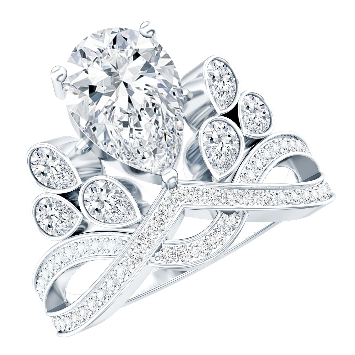 Vintage Inspired Moissanite Huge Engagement Ring