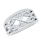 Designer Moissanite Infinity Anniversary Band in Silver