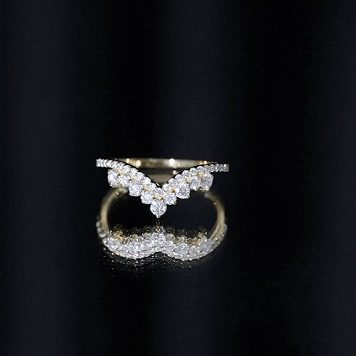 Moissanite Engagement Enhancer Contour Wedding Band Stack