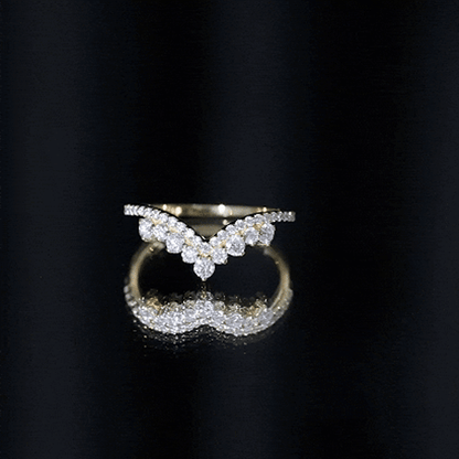 Moissanite Engagement Enhancer Contour Wedding Band Stack