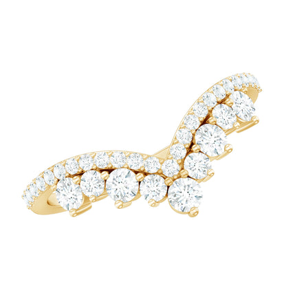 Moissanite Engagement Enhancer Contour Wedding Band Stack