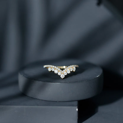 Moissanite Engagement Enhancer Contour Wedding Band Stack